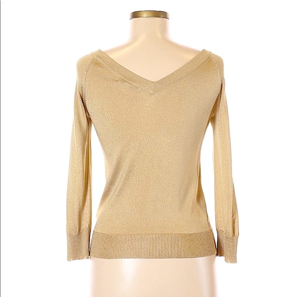 Banana Republic Metallic V-Neck Sweater Top – Size M - Picture 2 of 2